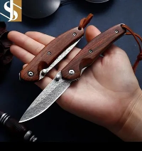Damascus Wooden Handle Dolding Facing